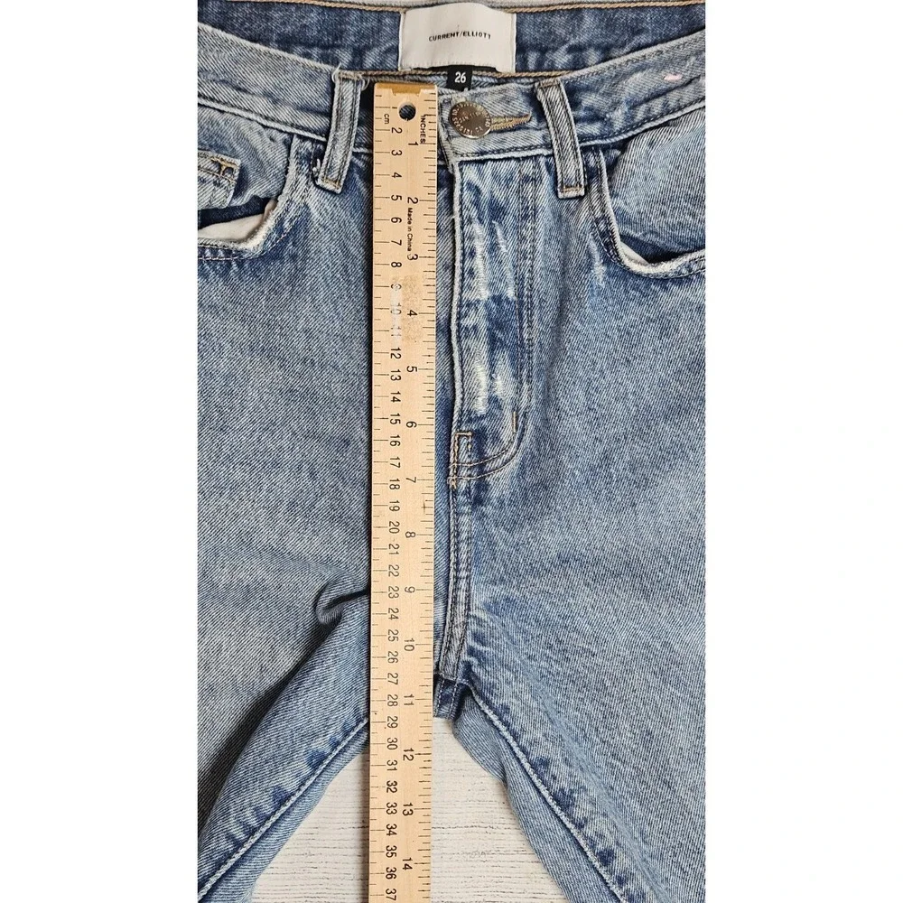Current‎ Elliott Yours Mine Jeans Womens 26 Blue Straight Leg High Rise Denim